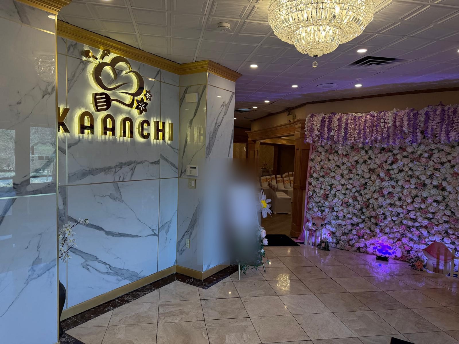 The entrance at Kaanchi, set for an event