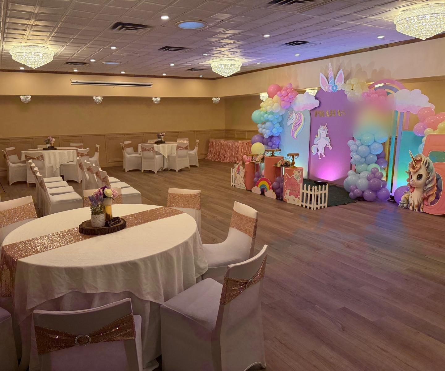 A themed children's party staged in the hall